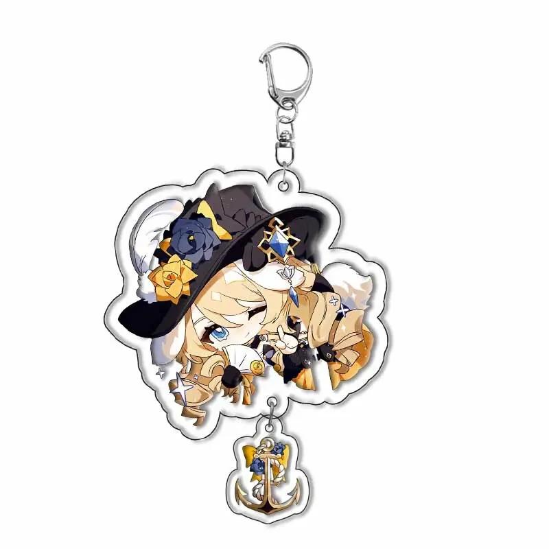 Raiden Shogun Klee Nahida Q Type Genshin Impact Cartoon Keychain Acrylic Bag Keyring Pendant Trendy Gift