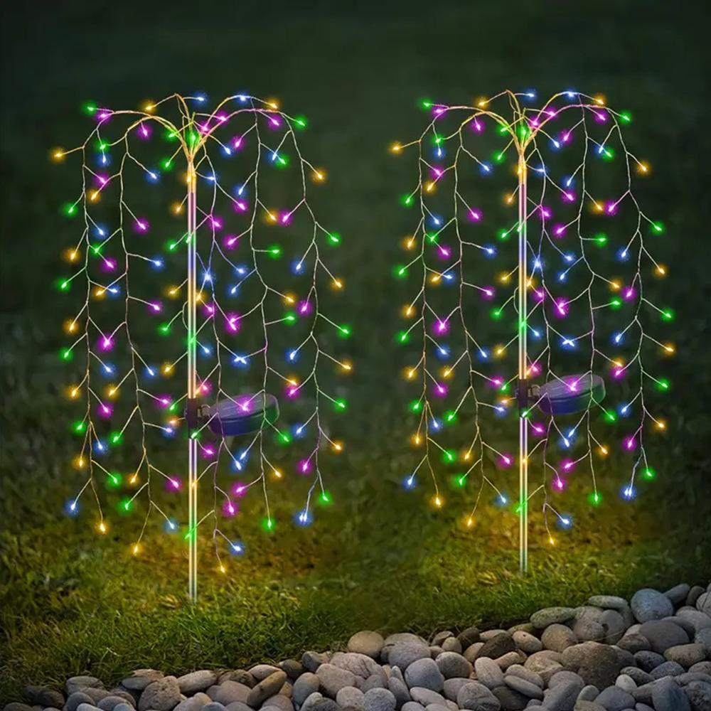 Runtow 1pc 100LED Solar Firecracker Lights, Waterproof Lawn Lamp ,Outdoor Yard Garden Decor,Christmas Wedding Pathway Decor