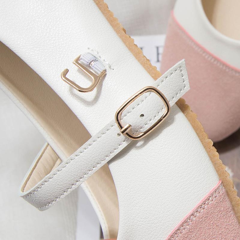 Moda 2025 Jesień Nowy Zwięzły Styl Damskie Płaskie Buty Buty Mary Jane Płaskie Projektant Elegancki Kolorowy Blok Miękka Podeszwa Damskie Buty