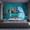 1 pair of Blue Hole Landscape Tapestries - Turquoise Ocean Arch Wall Decoration  designer exclusive  durable material