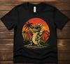 Epic Dragon In Bold Shades T-Shirt, Cool Retro Sunset Fantasy Graphic Tee, Aesthetic Dragon Lover Gift, Casual Streetwear Apparel