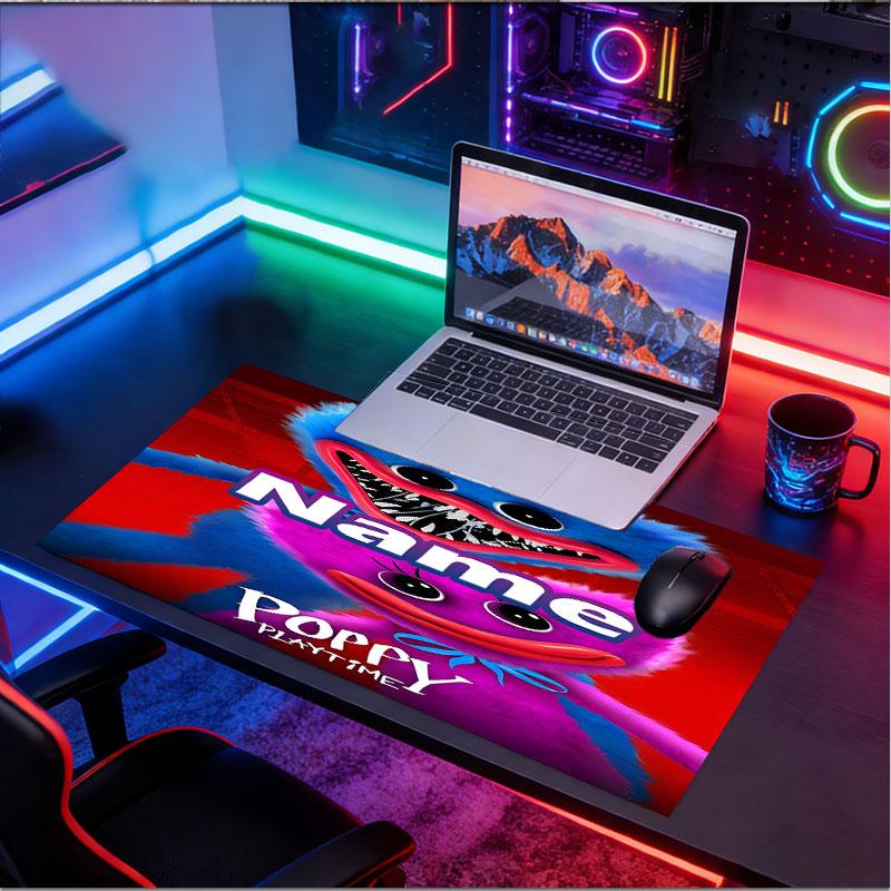 Custom Name Personalized Huggy Wuggy Pattern Mousepad, Laptop PC Desk Mat, Decorative Desk Mat for Home Keyboard Pad Gift