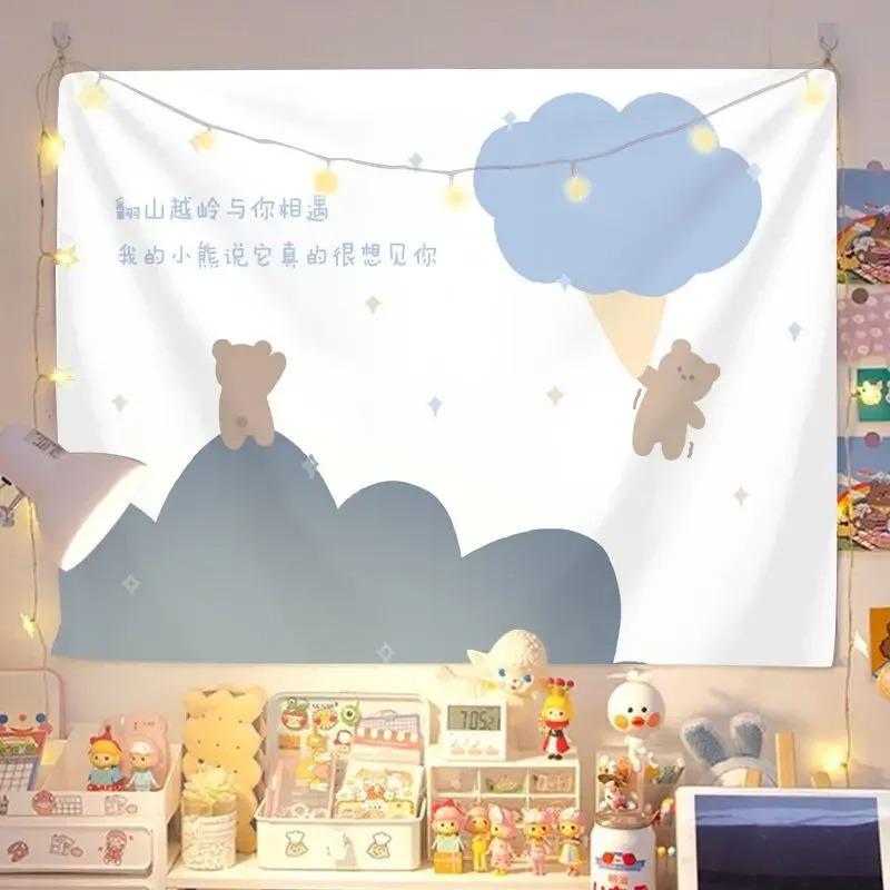 Moon Rabbit Cartoon Decorative Tapestry Home Wall Living Room Office Decorative Tapestry