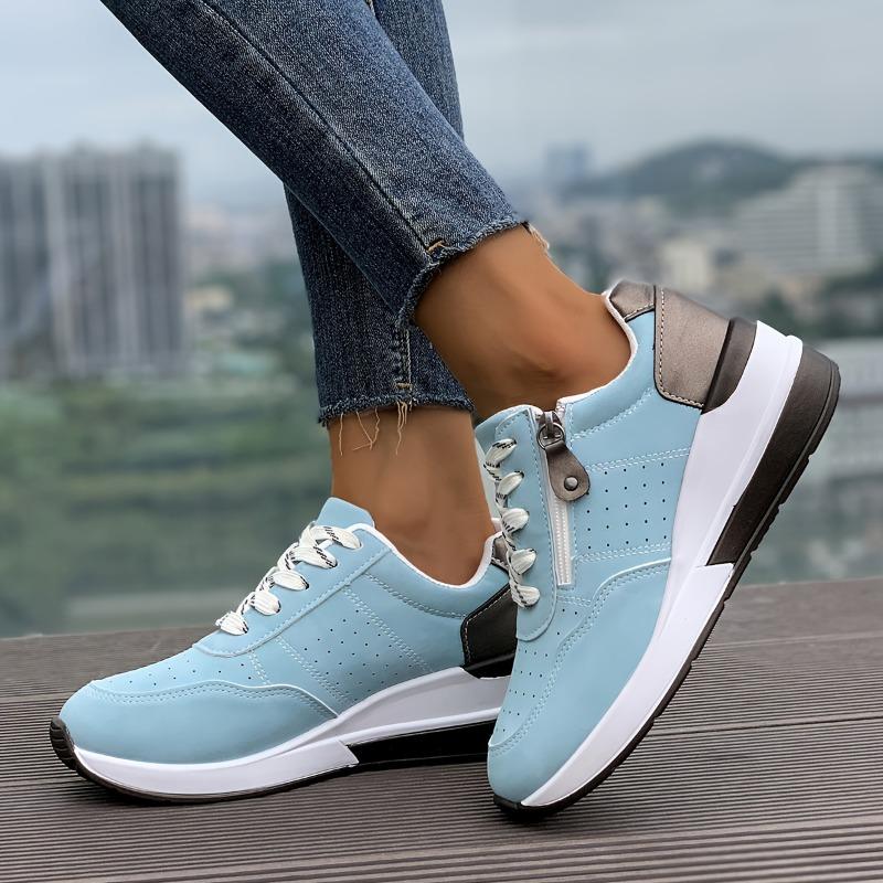 Women's Casual Sneakers Fashion Versatile Large Size Color Combination Cross-border Cash Models Slope Heel Thick Bottom Casual Sneakers