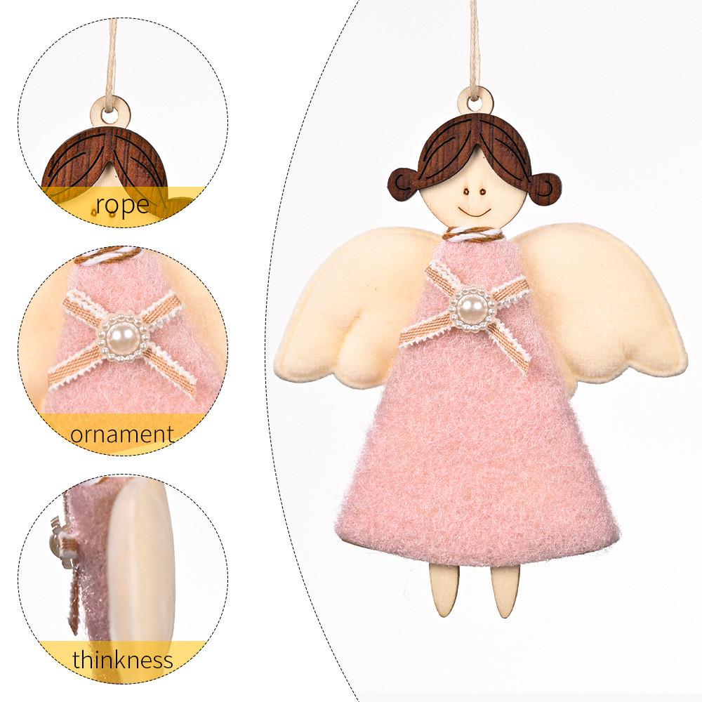 Beautifully Crafted Wooden Angel Girl Christmas Decorations In Colors Assorted