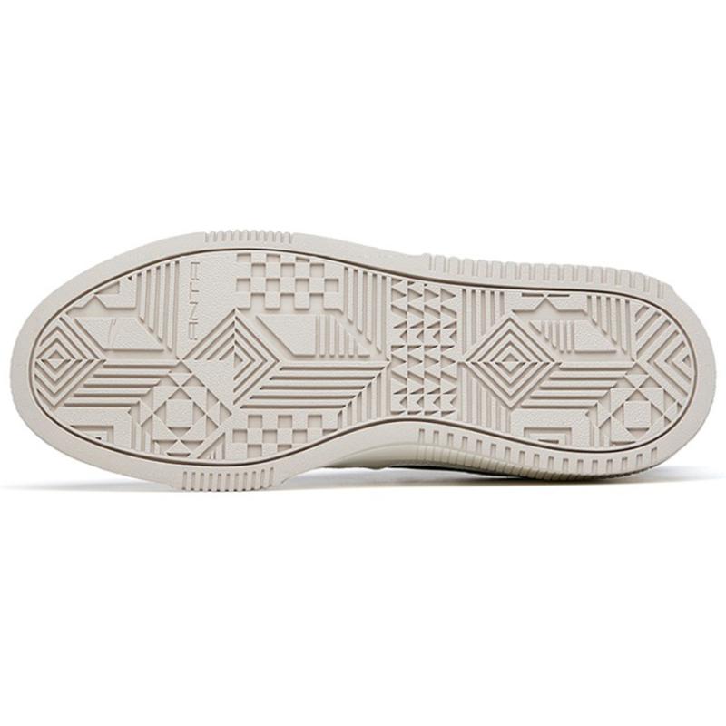 Anta Milk Cap Slip Resistant, Abrasion Resistant, Lightweight Low Top Skateboard Shoes Men's White Green Sneakers 912228012-3