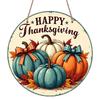 2D Flat, 1pc Decorative Signs And Plaques Featuring a Round Metal Wall Art for Thanksgiving, Designed with a Pumpkin Feast Theme. This Aluminum Sign