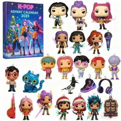 Kpop Demon Hunters Advent Calendar Huntrix Rumi Mira Zoey SAJA Boys Derpy Tiger New Year's Decor Christmas Countdown Toys Gifts