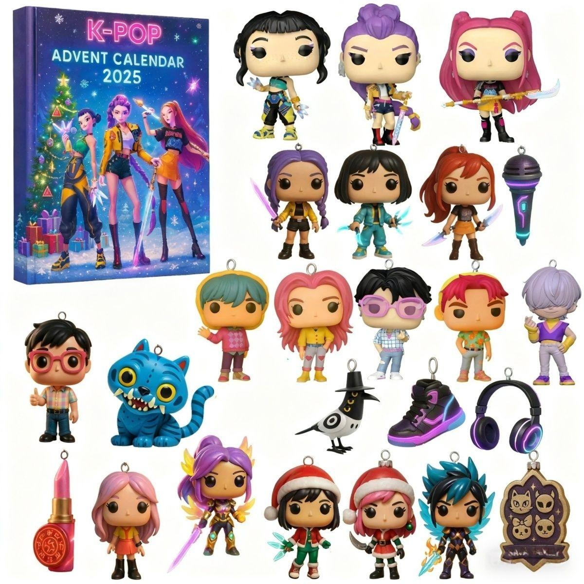 

Kpop Мисливці на Демонів Адвент-календар Huntrix Rumi Mira Zoey SAJA Boys Незграбний Тигр Новорічний Декор Різдвяний Відлік Іграшки Подарунки