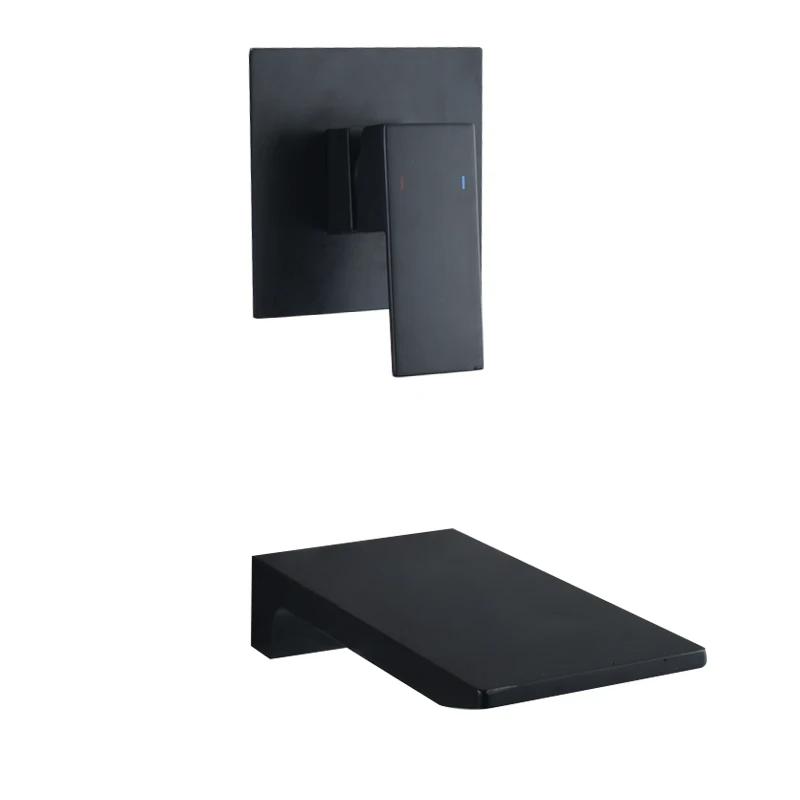 Brass Black Waterfall Basin Tap Chrome Waterfall Bathtub Sink Faucet Single Handle Bathroom Cold And Hot Mixer Tap Faucet