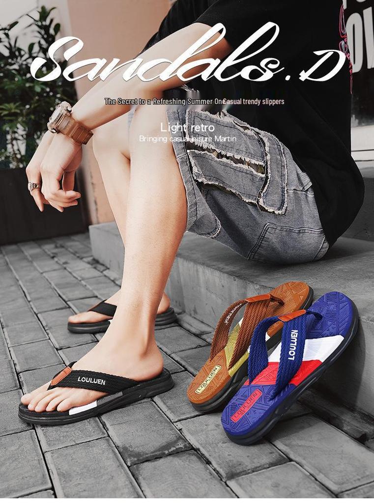 Men's Trendy 2026 Summer Flip-Flops: Soft Sole, Non-Slip Outdoor Beach Sandals