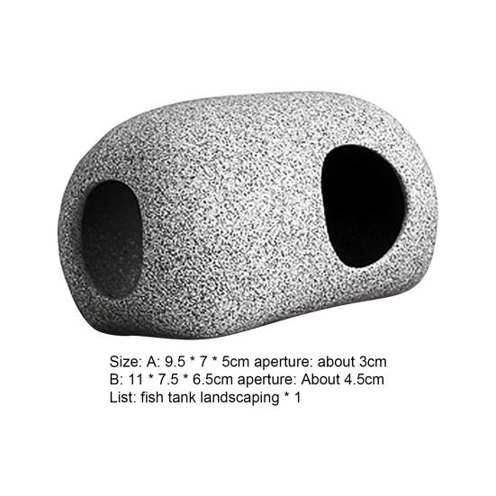 Yousheng Rock Cave Smooth Edge Aquarium Decoration Clay Hiding Breeding Fish Rock House Fish Tank