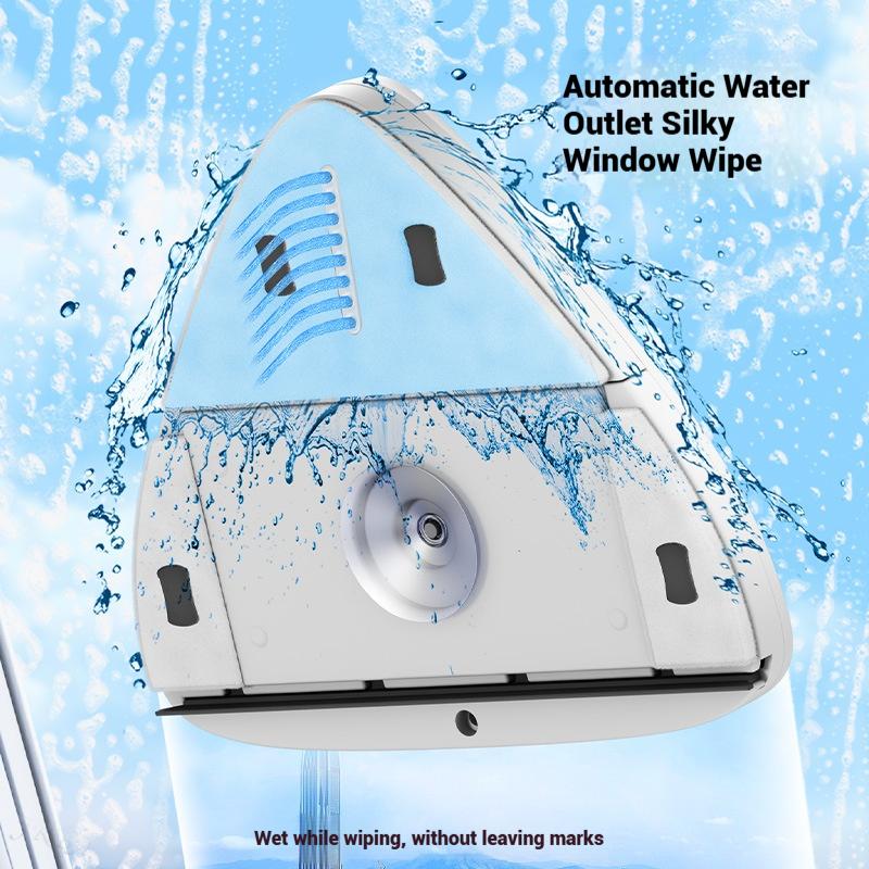 1pc Double-sided Water Storage Glass Wipers Housekeeping Double-layer Glass Wipers Household High-rise Magnetic Glass Wipers