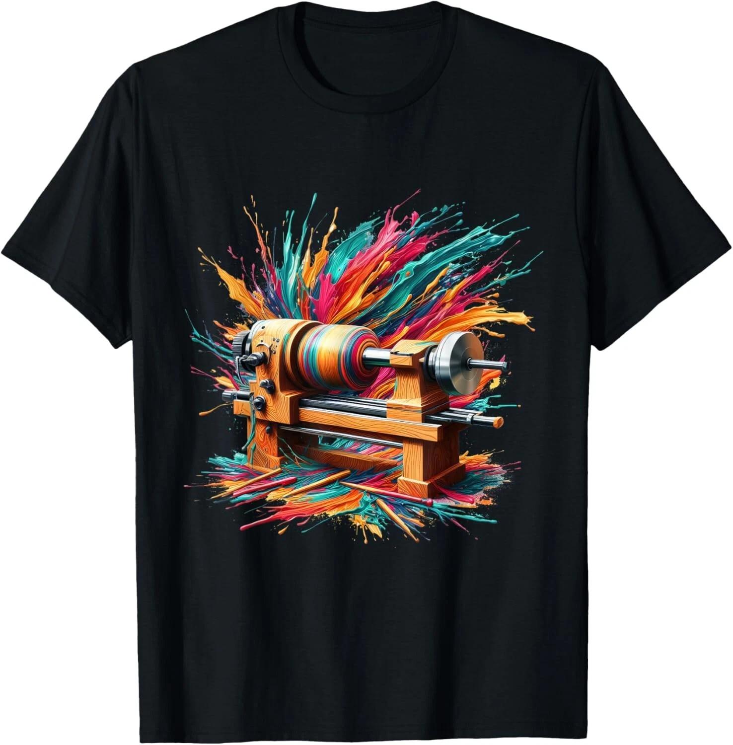 

Art Colorful My Spinner Funny Lathe Woodturning Gift Unisex T-Shirt S