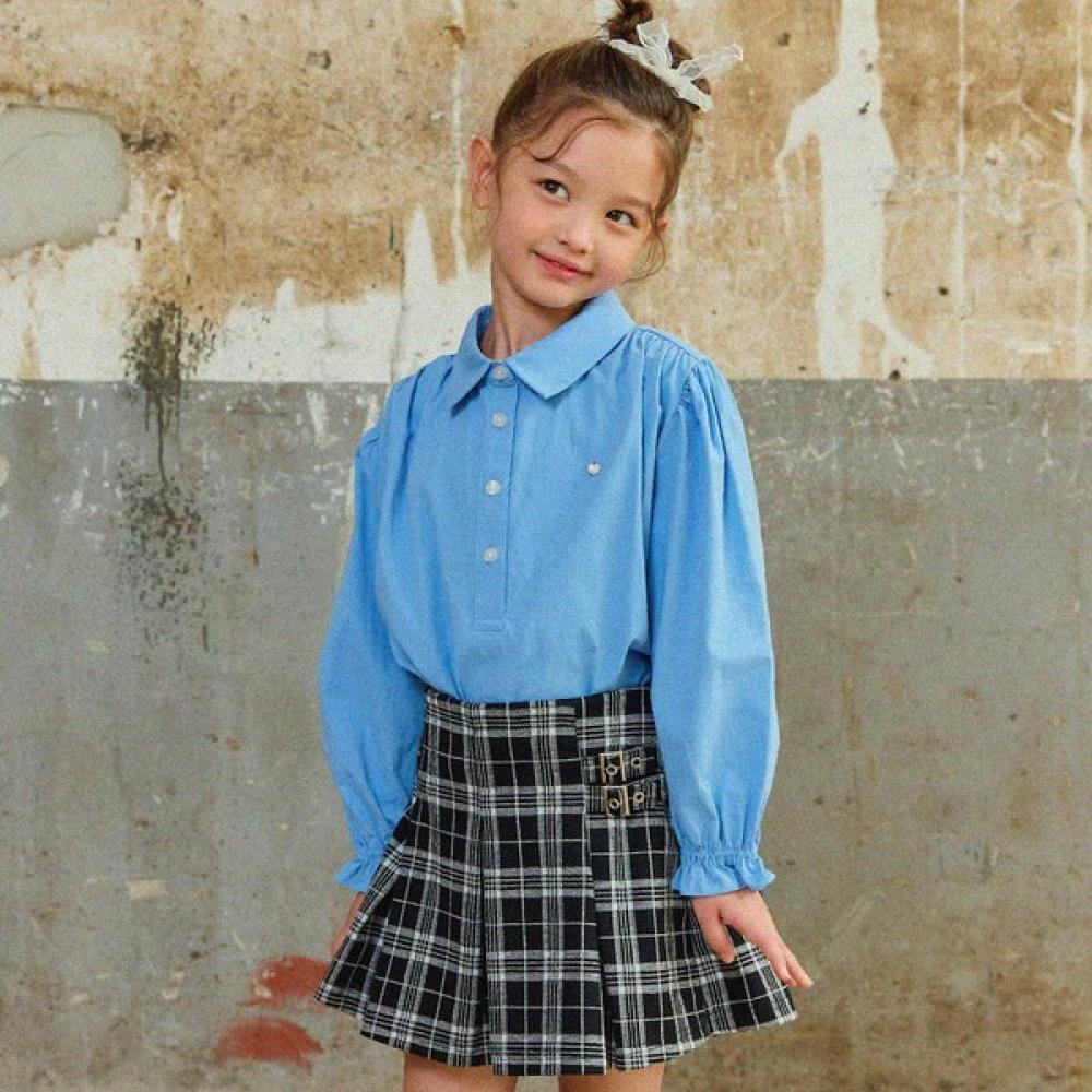 

Olivan Open Button Blouse Blue Blue/160