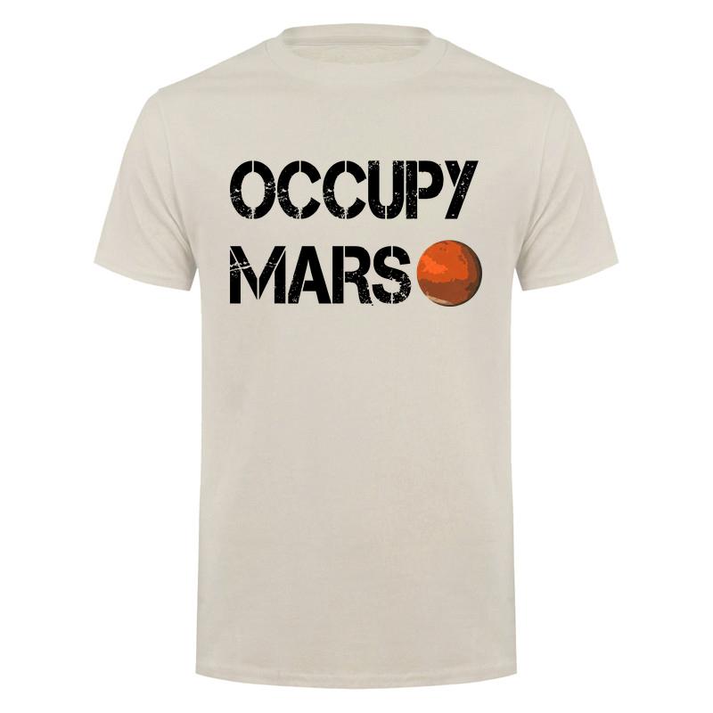 Occupy Mars T Shirt Unisex Space Mars Planet Graphic Tee Astronaut Universe Future Exploration Casual Short Sleeve Shirt Da105