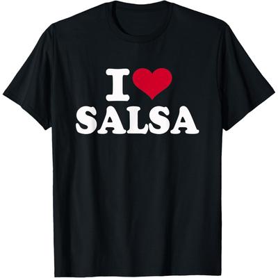 Roliga Jag Älskar Salsa Dans Grafiska T-shirts Män Kvinnor Ren Bomull Humor Streetwear T-shirt Kortärmad Unisex Lös Klädsel