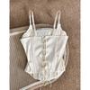 French High-End Lace Trim Bow Camisole Bra - Women's Slim Strap Sweet Design