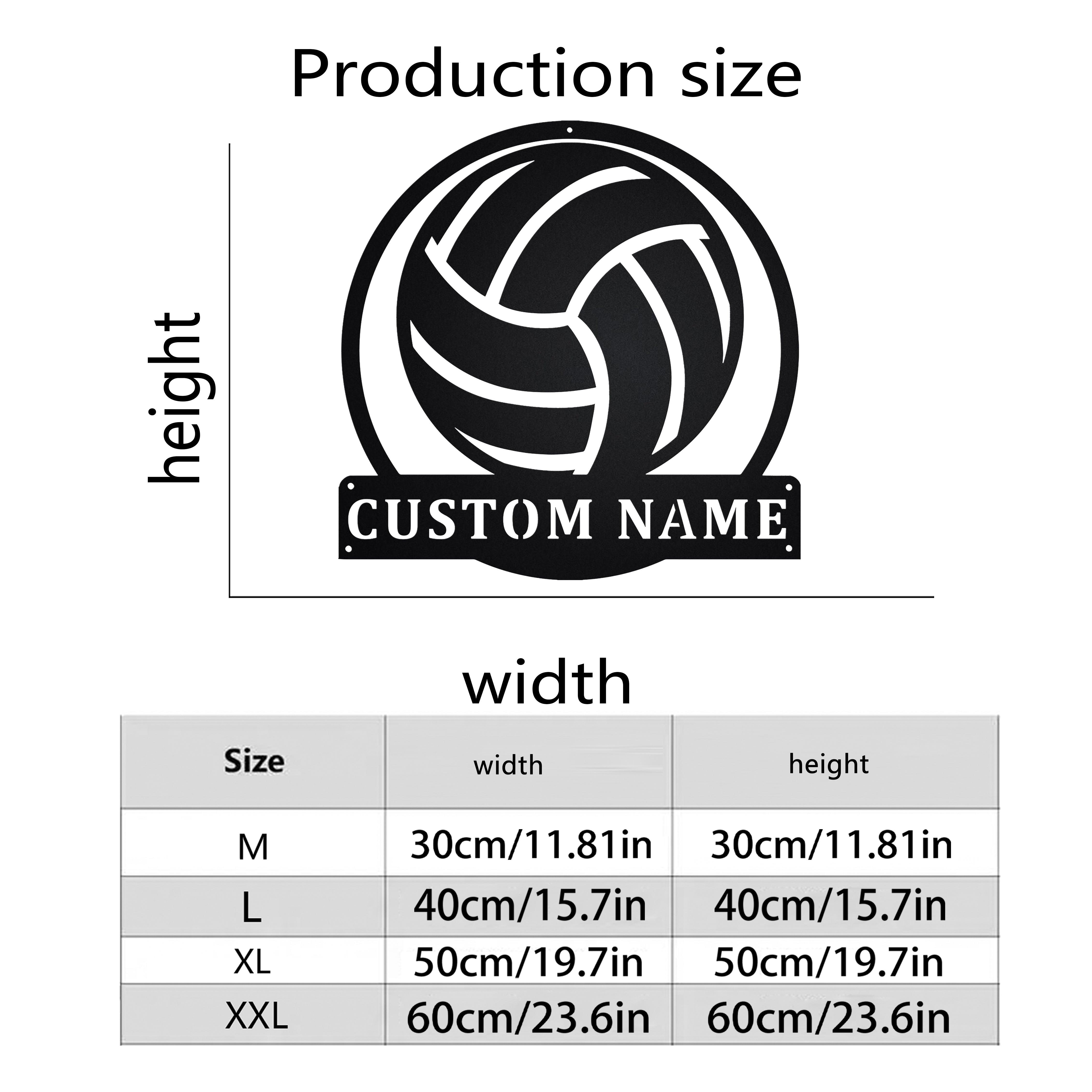 

Metal Sign Volleyball Silhouette Customizable Name Plate Wall Art Adhesive Sticker Home Decor Durable Indoor Outdoor 30cm