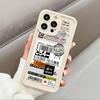 Stickers Collage Code Label Case For Apple iPhone 17 16 15 14 13 12 11 Pro Max 17 Air 16E XS X XR 7 8 Plus Soft Phone Back Cover