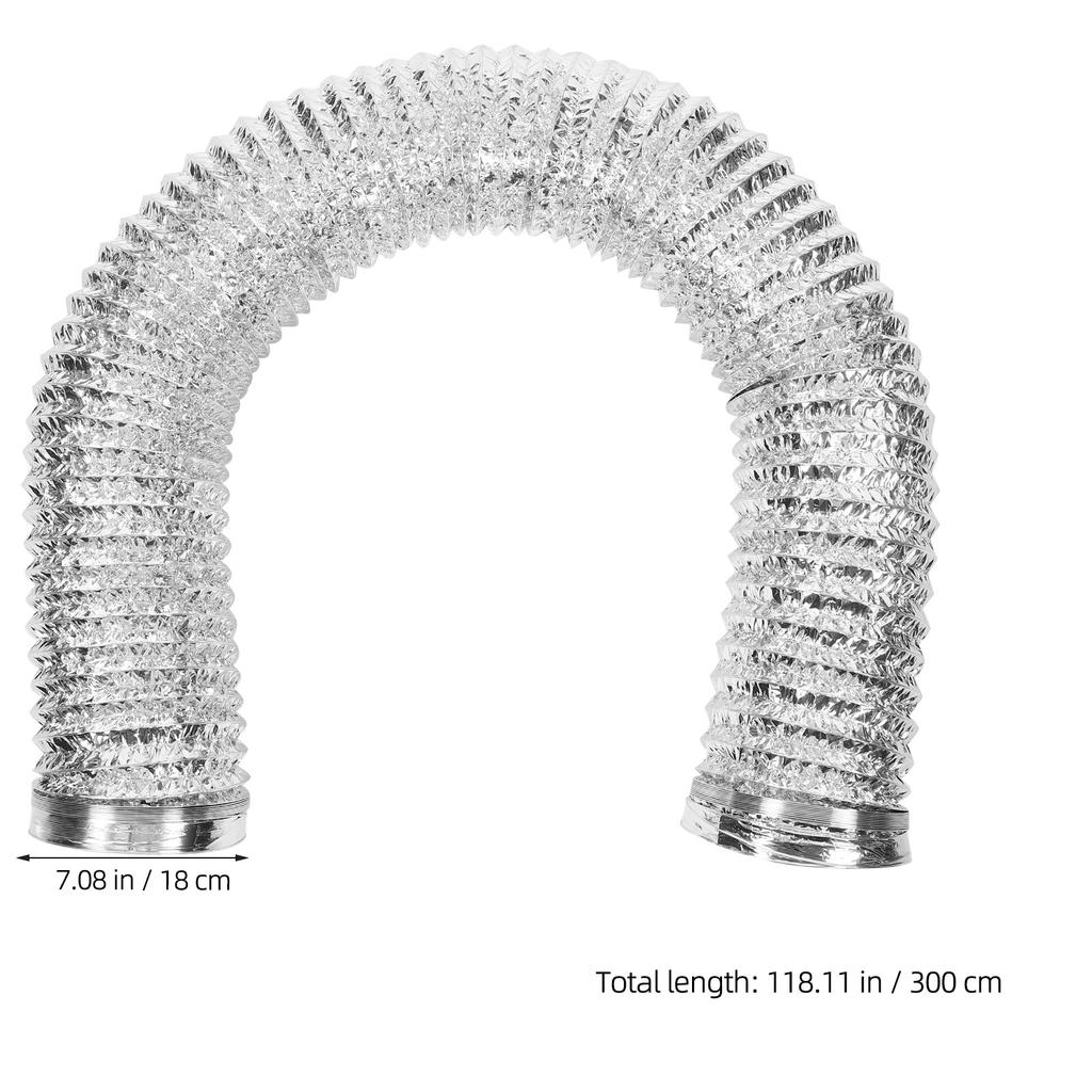 1Pcs Aluminum Foil Exhaust Hose 2m Thick Flexible Duct for Hvac Ventilation Dryer Vent Dryer Duct Hose 80mm Diameter