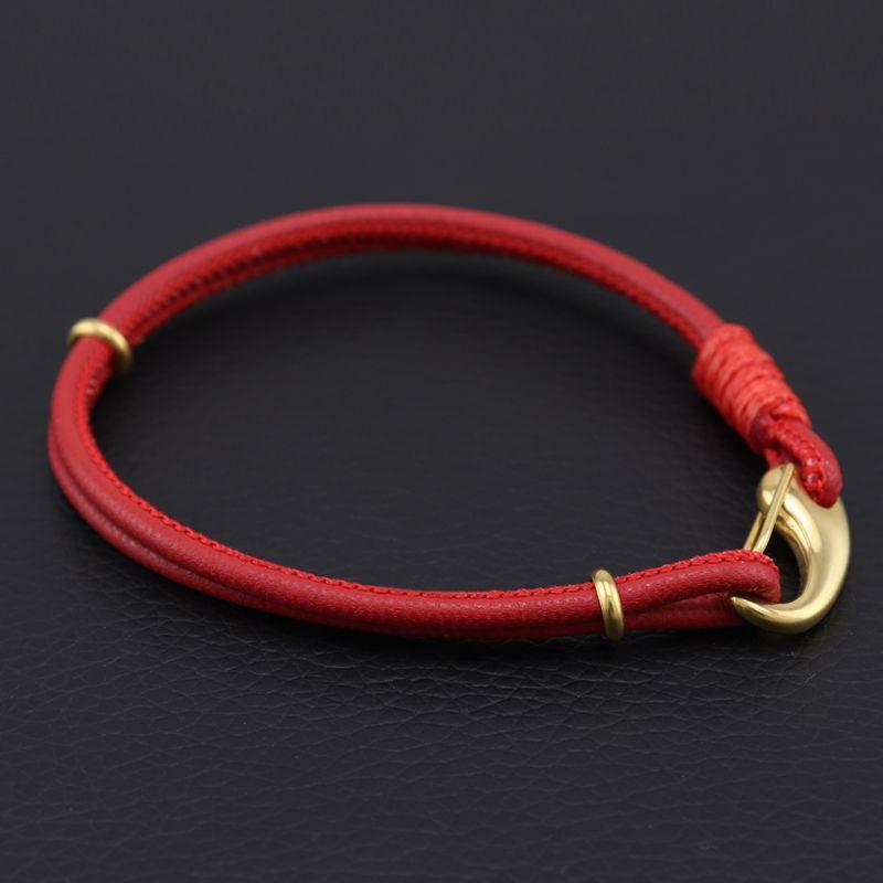 

Красное золото Бусины удачи Пара Плетеный кожаный шнурок Red 17cm long