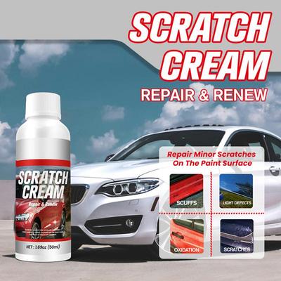 Kit de reparo de arranhões na pintura do carro, kit de reparo de arranhões profundos, 50 ml, remoção de arranhões no carro, pasta de arranhões para reparo de carros, segura para arranhões menores