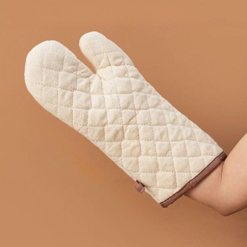 2pcs Oven Gloves Heat Resistant Kitchen Cooking BBQ Accessories Cotton Mitts Microwave Safe Barware Protection Anti Steam Scald