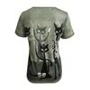 Katzen-Print Kurzarm-T-Shirt, Casual-Oberteil für Frühling & Sommer, Damenbekleidung
