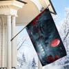 2D Flat - 2D Flat - 1pc 2D Flat, Decorative Banner, Oriental New Chinese Landscape Architecture Red Moon Pattern Hanging Flag, Ancient Style Xianxia A