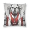 The Bulldog Ruler Throne Pillowcase Polyester Linen Velvet Creative Zip Decorative Home Cushion Cover x