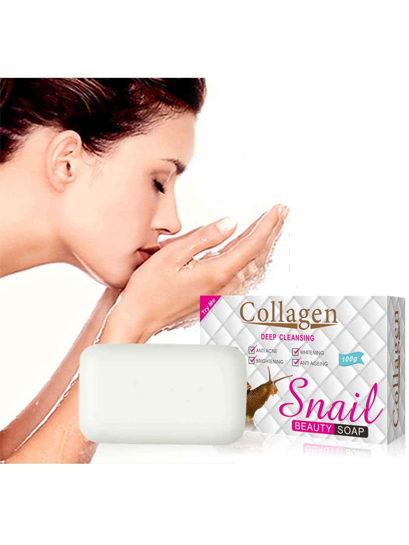 

Мыло ручной работы с улиткой Увлажняет Увлажняет Осветляет Осветляет Мыло для умывания Эфирное масло Мыло ручной работы one-size белый