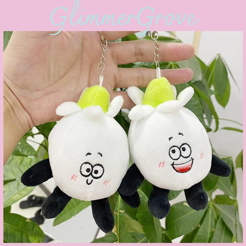 Cute Plush Vegetable Plush Toy Keychain Unique Backpack Charm With Short Fur