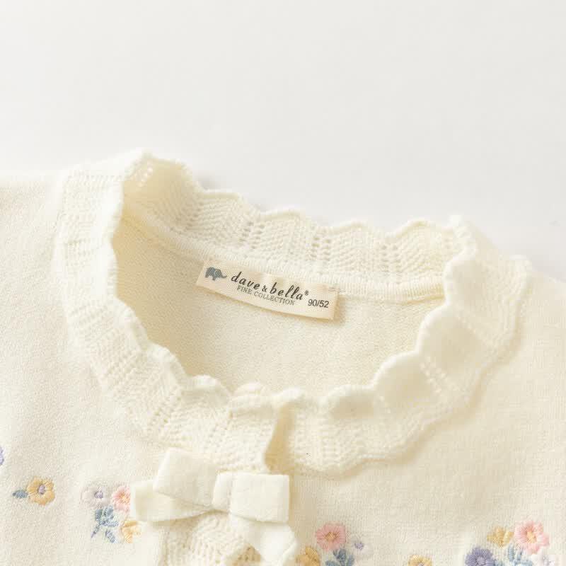 DAVE & BELLA Girls' Ruffled Knit Cardigan Vest