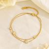18K Gold Plated Stainless Steel Sun Moon CZ Bracelet for Women Dainty Thin Chain Celestial Mix