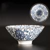 85ml Retro Blue and White Porcelain Cone Teacup Anti Scaling Hand-Painted Ceramic Tea Bowl Travel Meditation Cup Chinese Tea