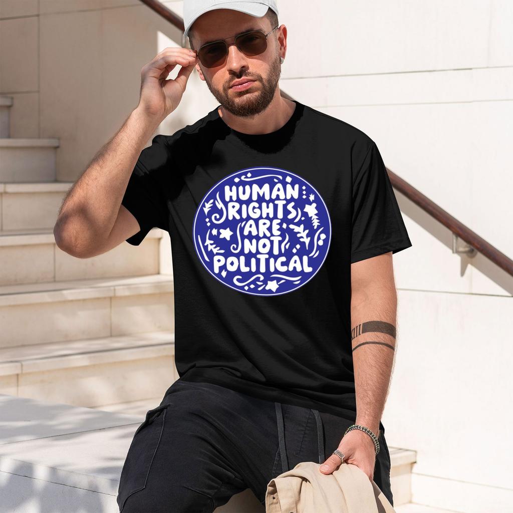 HuUnisex Rights Are Not Political Funny Car Per Sticker New Model Unisexs Shortsleeve Crewneck TShirt Classic Casual Multiple