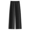 Women's Beige Tencel Cotton High Waist Wide Leg Pants - Slimming Petite Nine-Point for Spring and Autumn 2025
