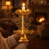 Zinc Zinc Alloy Lotus Candlestick Exquisite Gold Candle Holder Butter Lamp Holder  Table Centerpiece