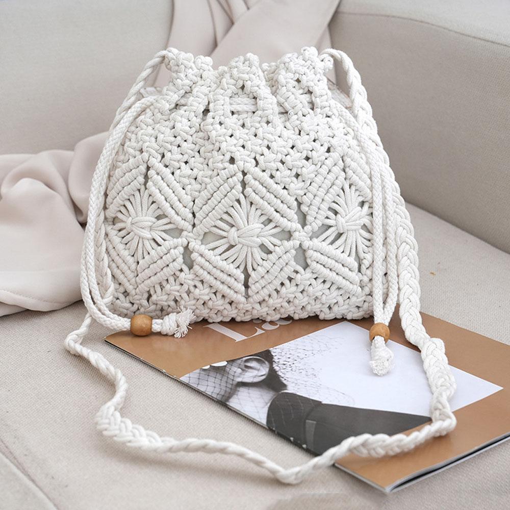 Плетеная сумка ручной работы для женщин Маленькие плетеные сумки через плечо Летние бохо сумки через плечо Женская сумка на плечо S