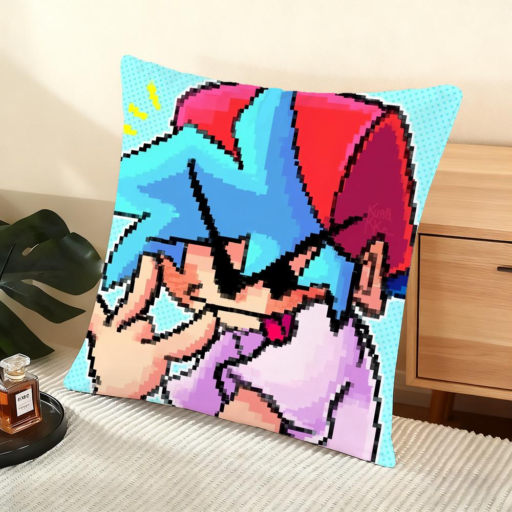 Friday Night F-Funkin Cushion Cover Soft Short Plush Pillow Cover Smooth Cozy Texture Aesthetic Cushion Case Home Decor
