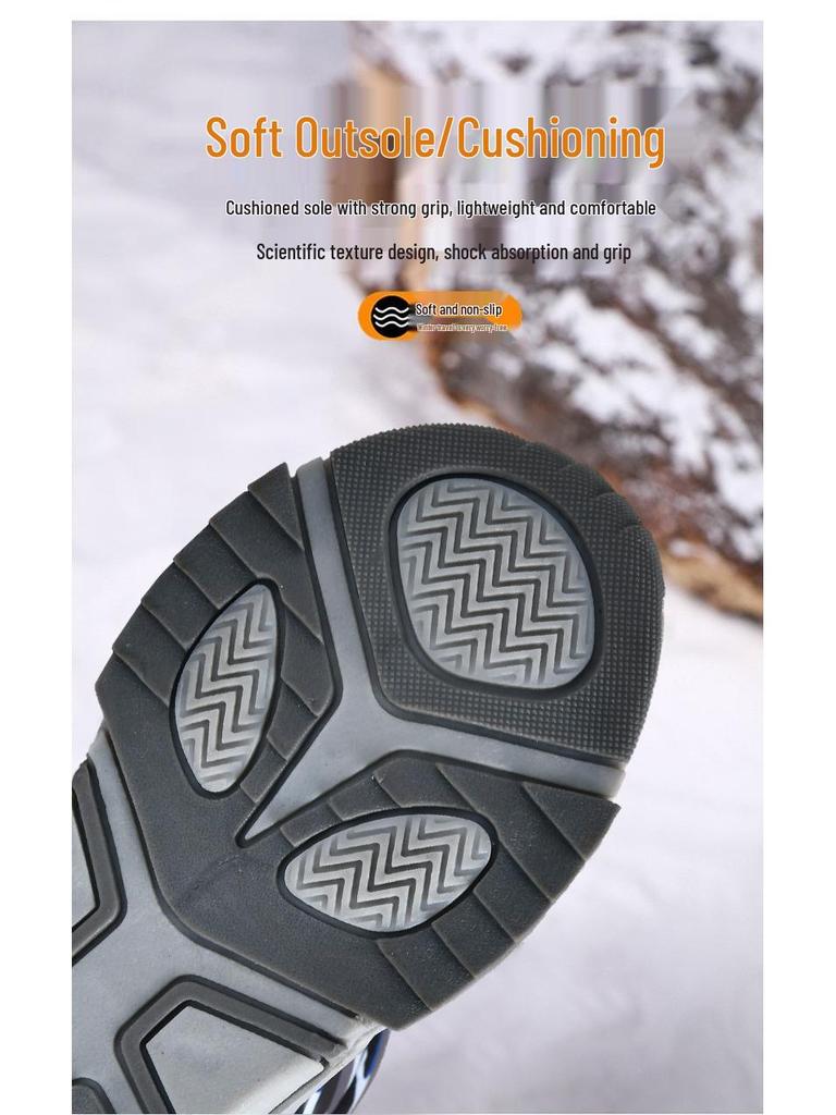 Kids' Winter Snow Boots - Warm, Velvet-Lined, Anti-Slip Leather Shoes for Outdoors