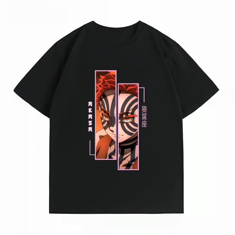 

Anime Demon Slayer Akaza Printed Tshirt Unisexs and Womens Tshirt Unisexs Top Harajuku Y2K Tshirt 2026 Summer New Tee Streetwear S