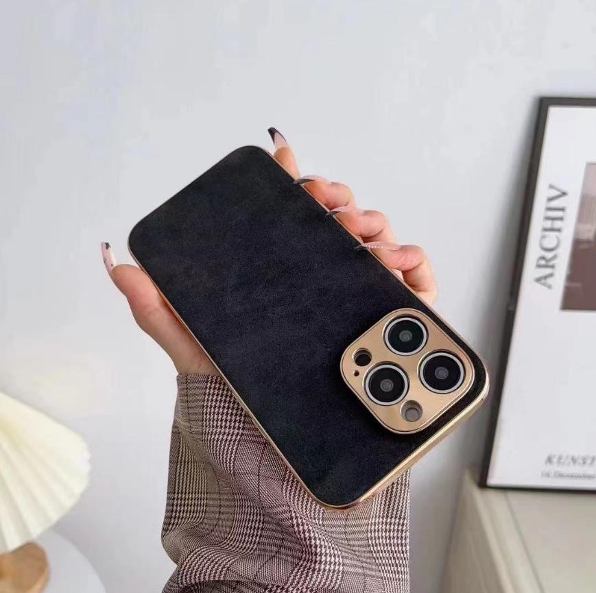 Electroplated Suede Protective Case for iPhone 14/13 Pro Max