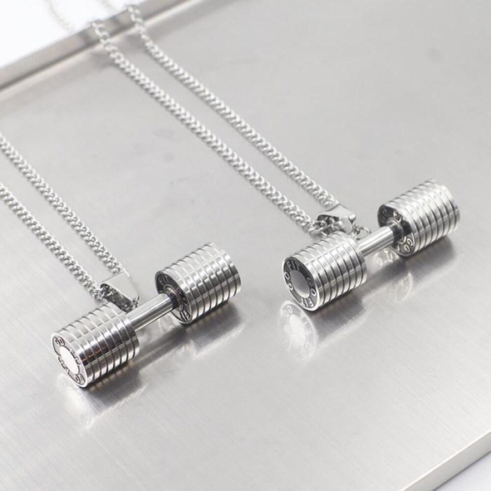 

[Belga] Surgical Steel Vintage Dumbbell Layered Necklace (12334738) 65cm