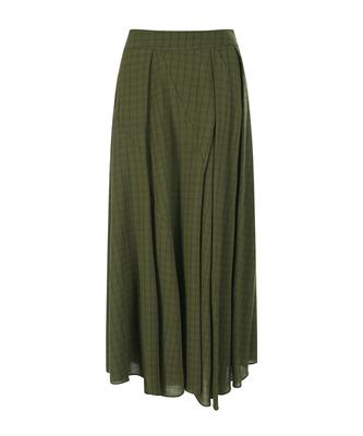 MAREMONTE Check Pattern Asymmetrical Flare Skirt_M228Msk35S0