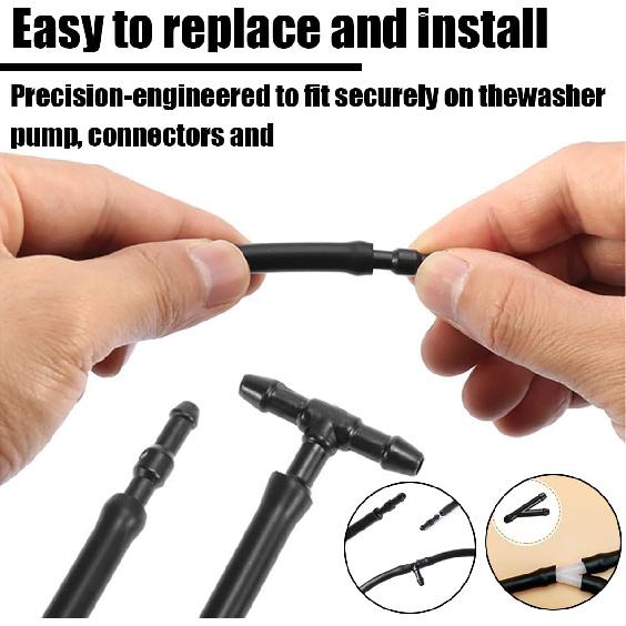 Windshield Washer Hose Kit, 4 Meter Wash Fluid Tubing With 12 Pcs Hose Connectors, Compatible With Most Car Water Nozzles Tallation, Universal Auto