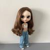 1Pcs Blyth Doll Clothes Fashion Jeans Streetwear Retro Loose Wide Leg Denim Pants for Blyth OB24 Licca Pullip 1/6 Dolls