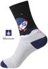 Set Space Astronaut Crew Socks Rocket UFO Star Planet Pattern Socks Stylish Pilot [Miracroute] 4-Pair 25-27cm Men's (Set A)