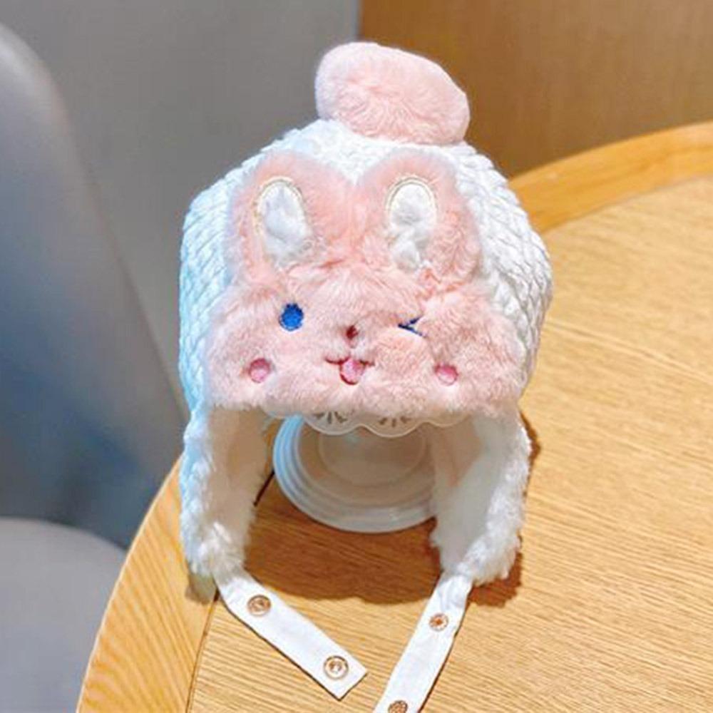 

8 Month-3Year Ear Protection Winter Baby Hat Thicken Baby Knitted Hat Baby Children Kids белый